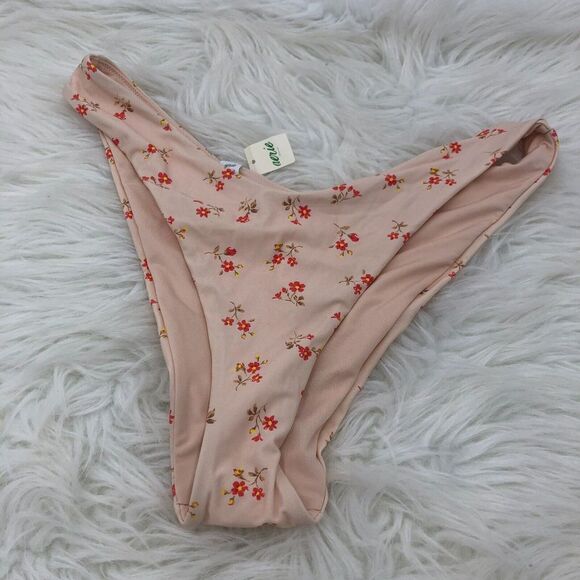 aerie Other - Aerie Womens‎ Bikini L Pink Floral Stretch Hi Cut Cheeky Coverage Bottom NWT
